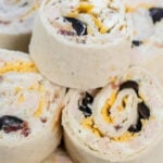 Chicken Roll-ups on platter. With Pinterest overlay.