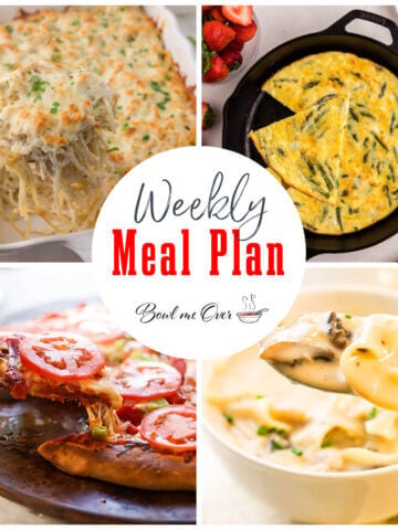 Collage of photos for Weekly Meal Plan 46, with print overlay for social media.