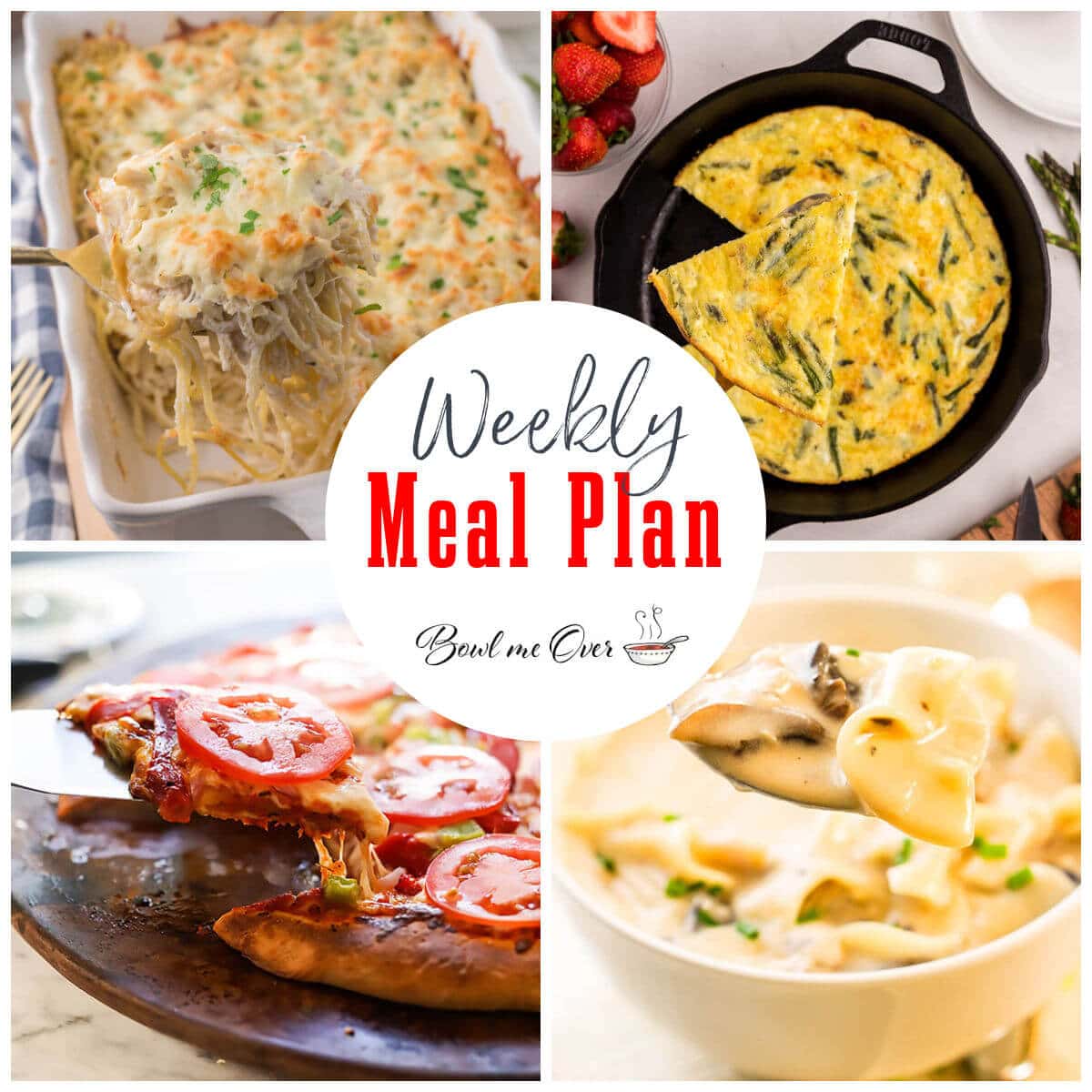 Collage of photos for Weekly Meal Plan 46, with print overlay for social media.