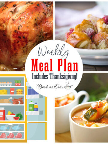 Collage of photos for weekly meal plan 47, with print overlay.