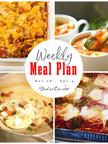 Collage of photos for Weekly Meal Plan 47 with print overlay.