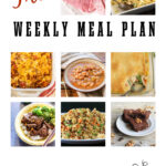 Collage of photos for Weekly Meal Plan 1, with overlay for Pinterest.