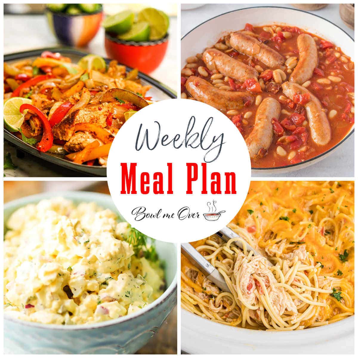 Collage of photos for Weekly Meal Plan 51, with print overlay. 
