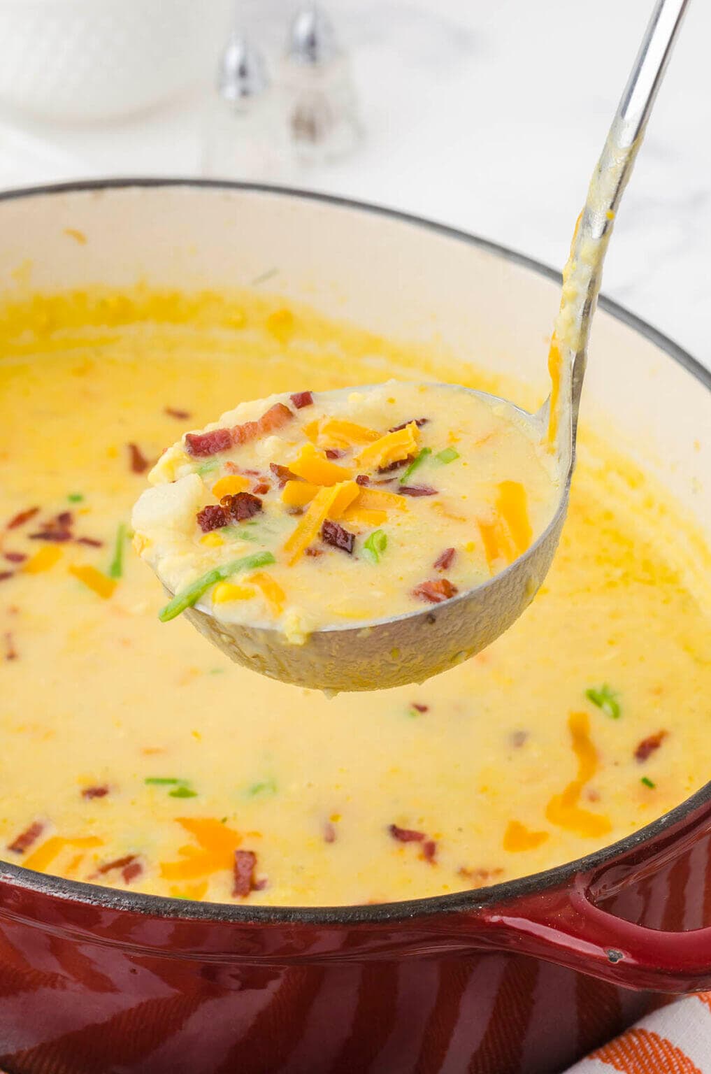 Creamy Potato Corn Chowder Recipe Loaded with Cheese - Bowl Me Over
