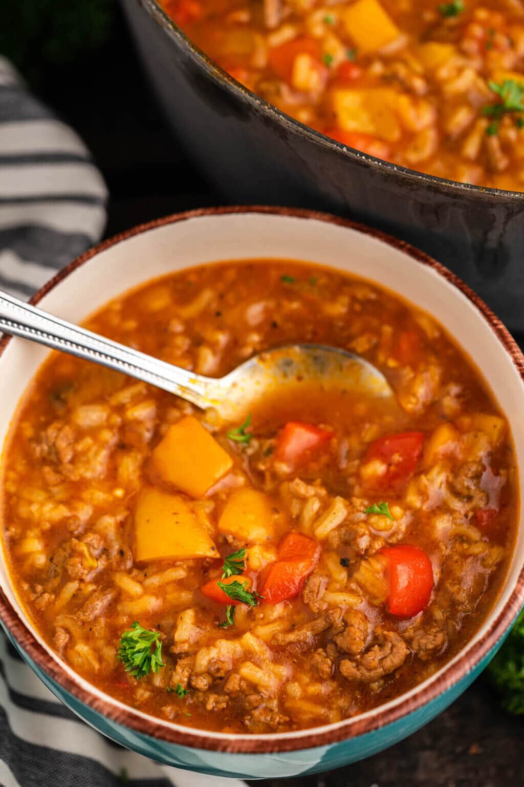 Hearty Stuffed Bell Pepper Soup (easy Recipe) - Bowl Me Over