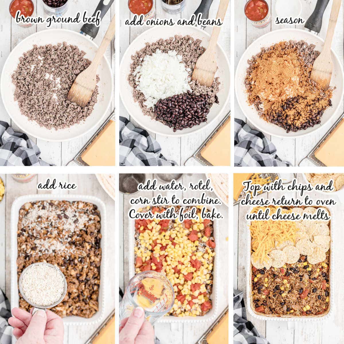 Instructions to make taco bake with print overlay. 