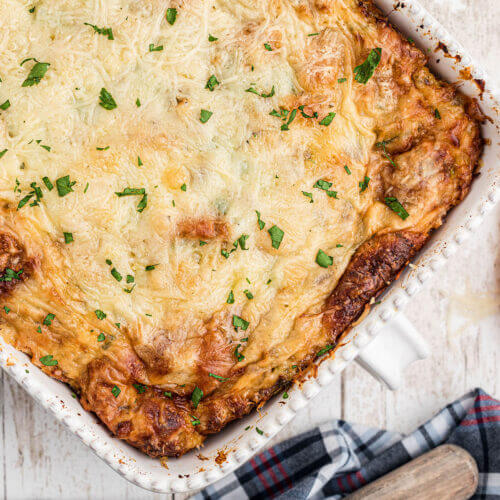 Easy Overnight Sausage Croissant Casserole - Bowl Me Over