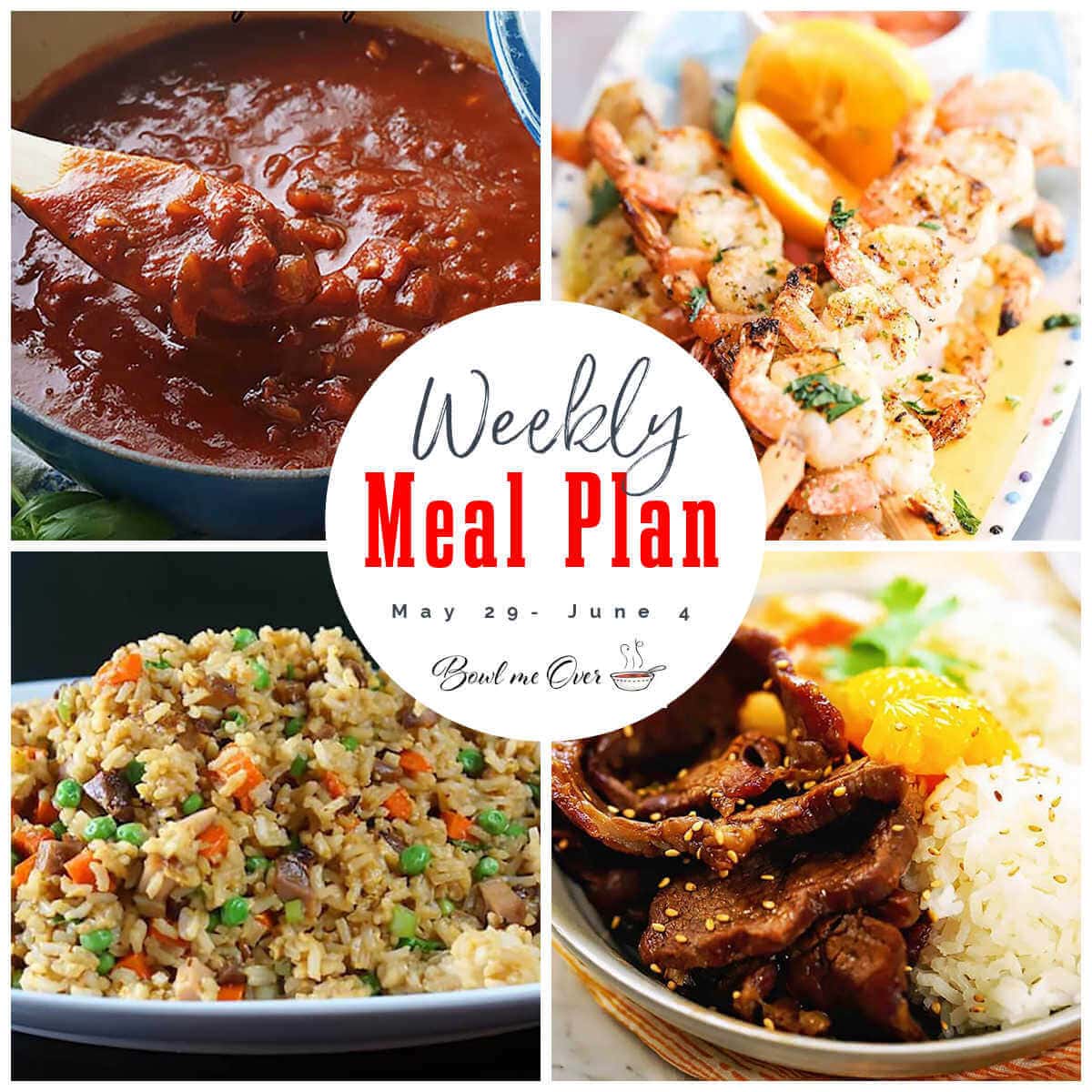 Collage of photos for Weekly Meal Plan 22, with print overlay.
