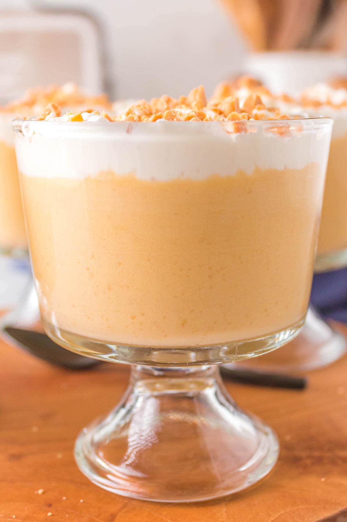 Butterscotch Pudding Dessert in cup. 