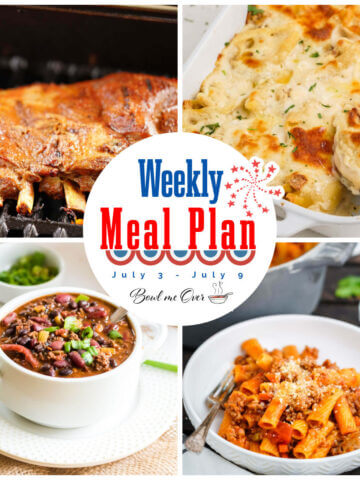 Collage of photos for Weekly Meal Plan 27, with print overlay.