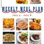 Collage of photos for Weekly Meal Plan 27, with print overlay for Pinterest.