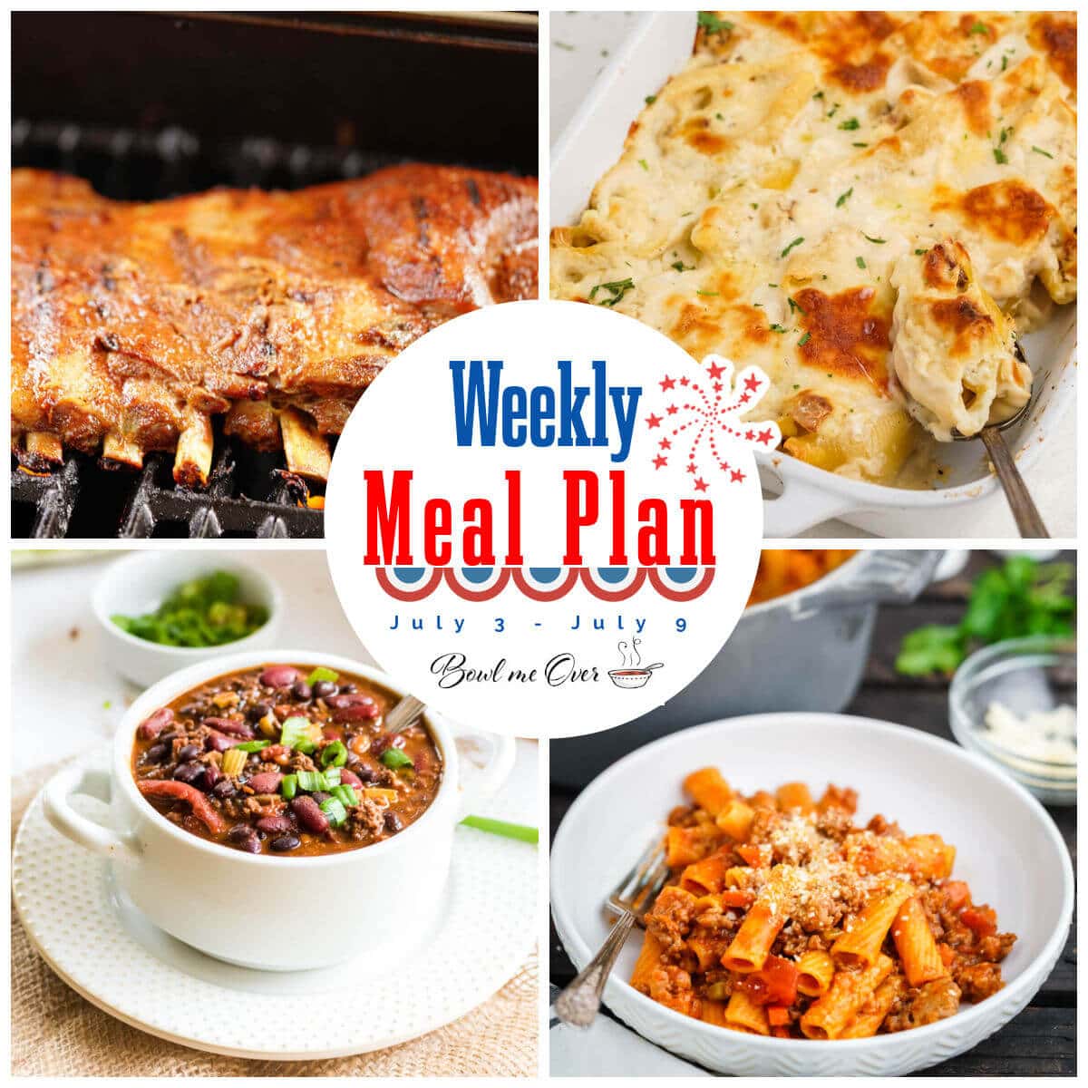 Collage of photos for Weekly Meal Plan 27, with print overlay.