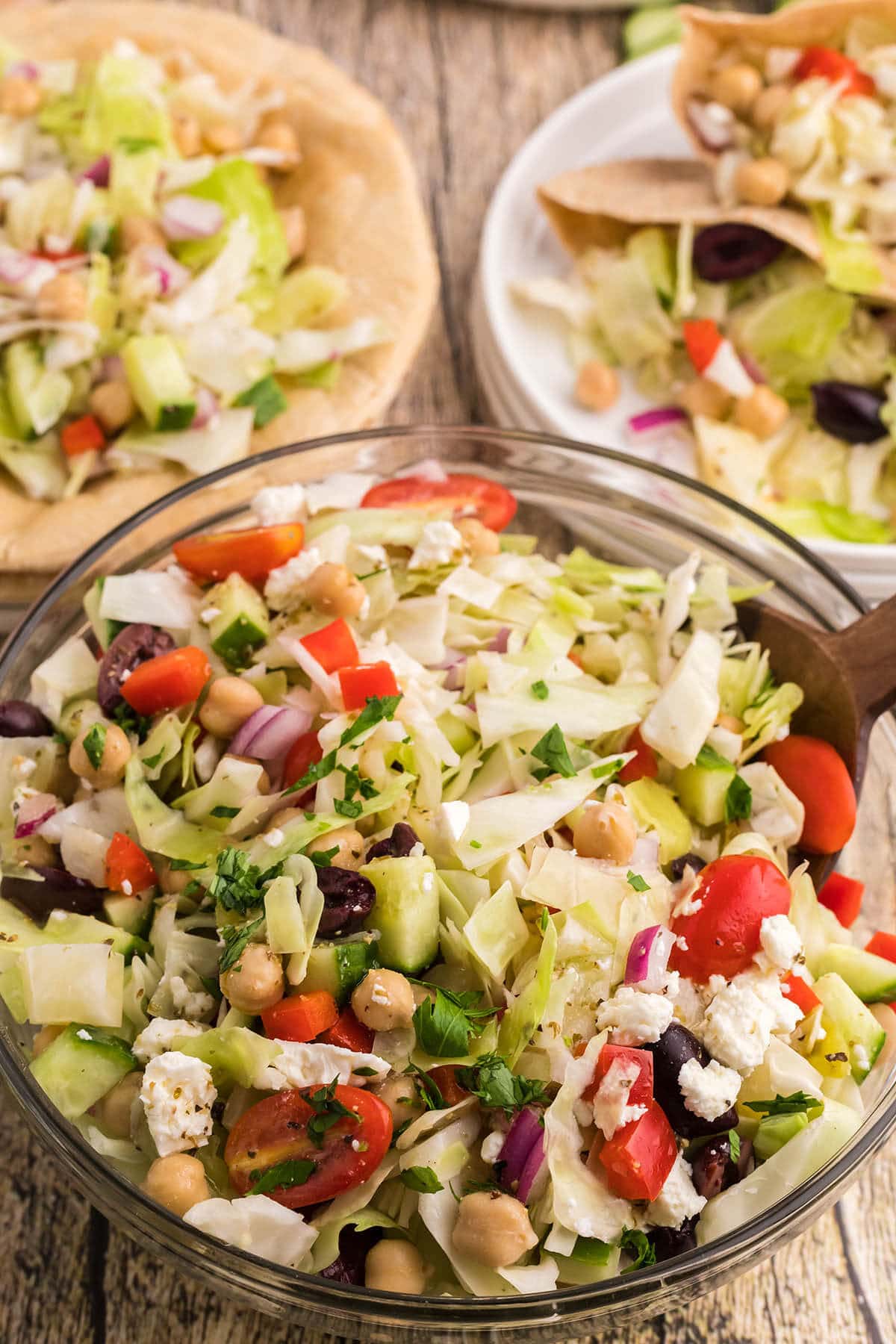 Greek Coleslaw in bowl.