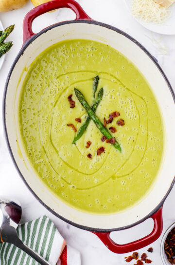Creamy Loaded Asparagus Soup Recipe (without cream!) - Bowl Me Over