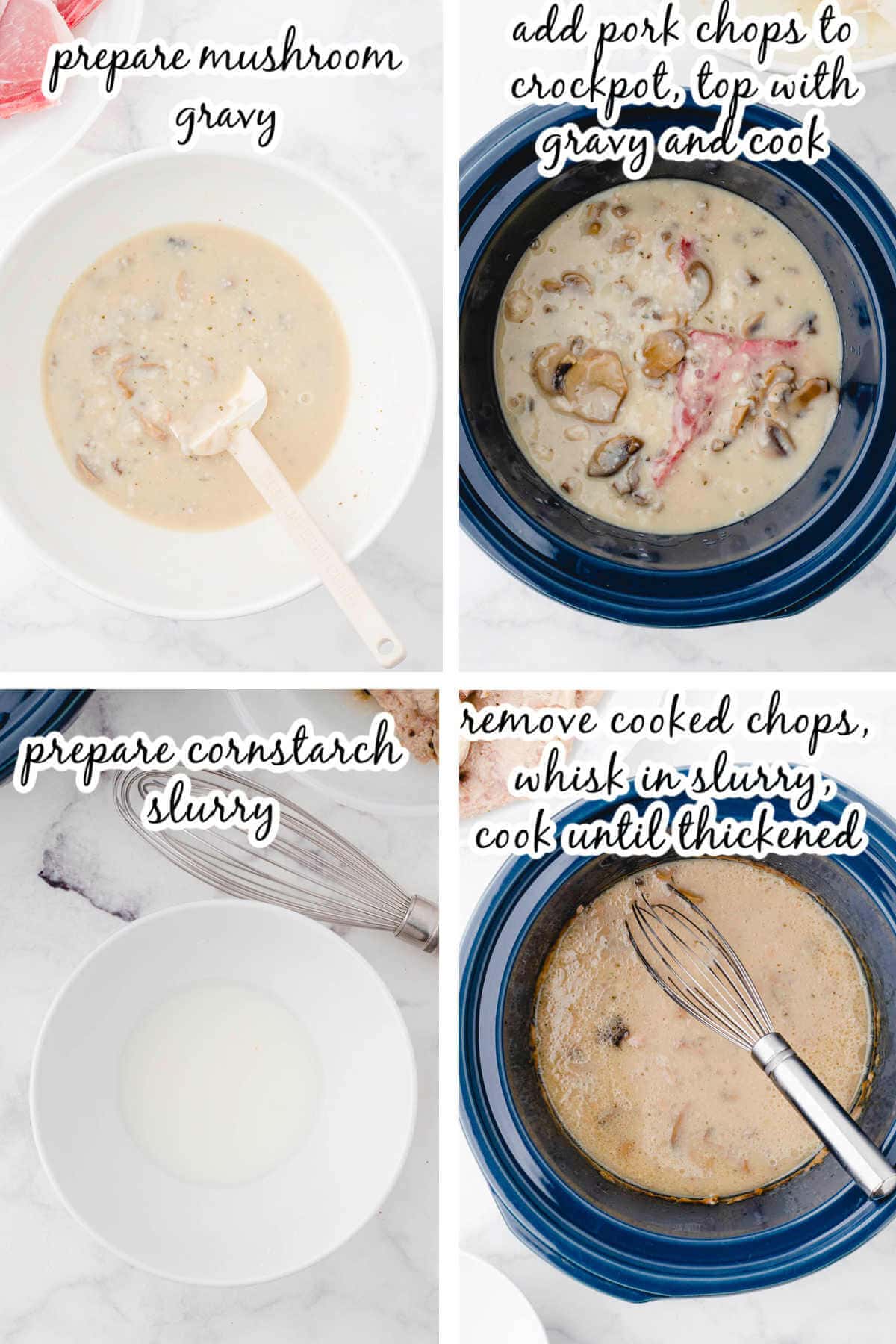 Collage of photos with step by step instructions to make recipe. With print overlay.