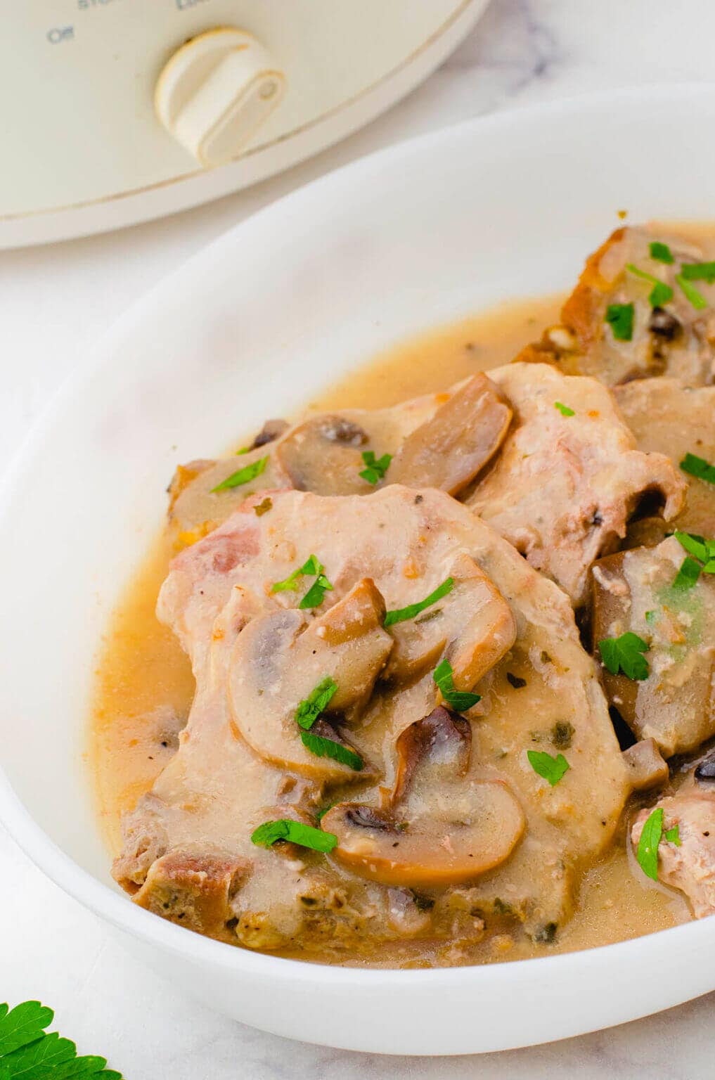 Easy Crockpot Pork Chops With Mushroom Soup Gravy Bowl Me Over 