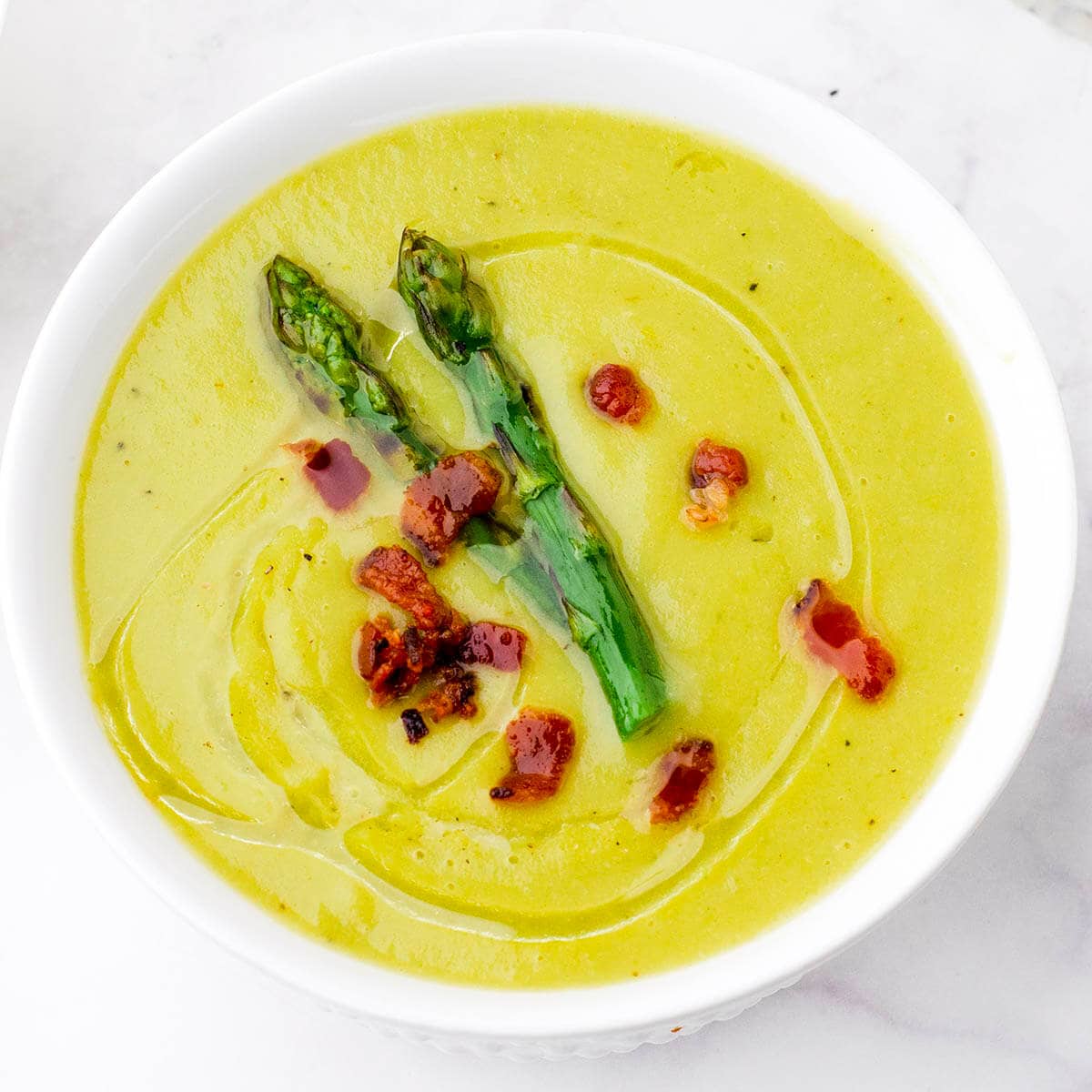 Creamy Loaded Asparagus Soup Recipe (without cream!) Bowl Me Over