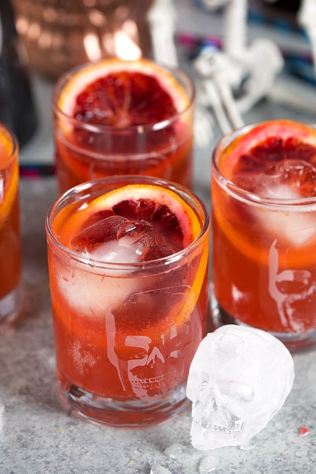 Blood orange halloween cocktails.
