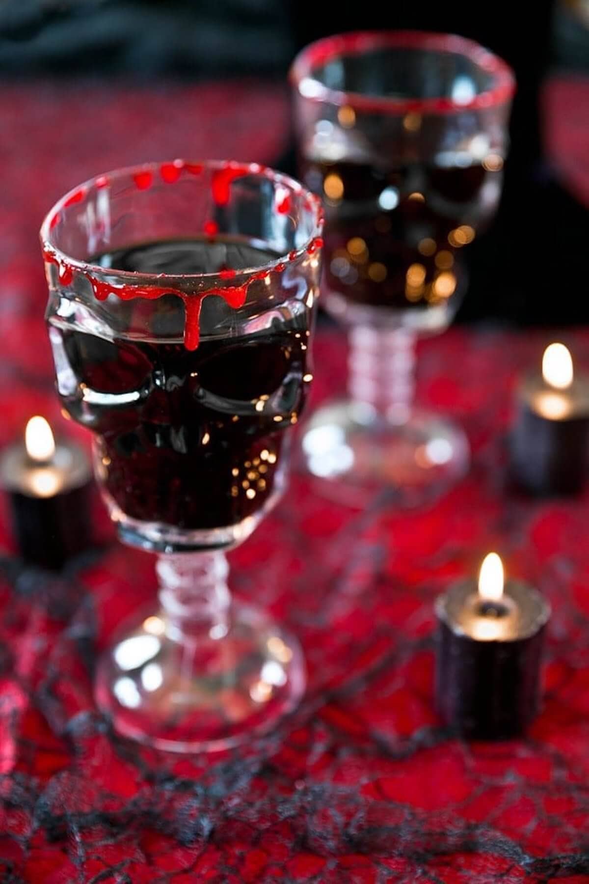 Spooky skull halloween cocktail.
