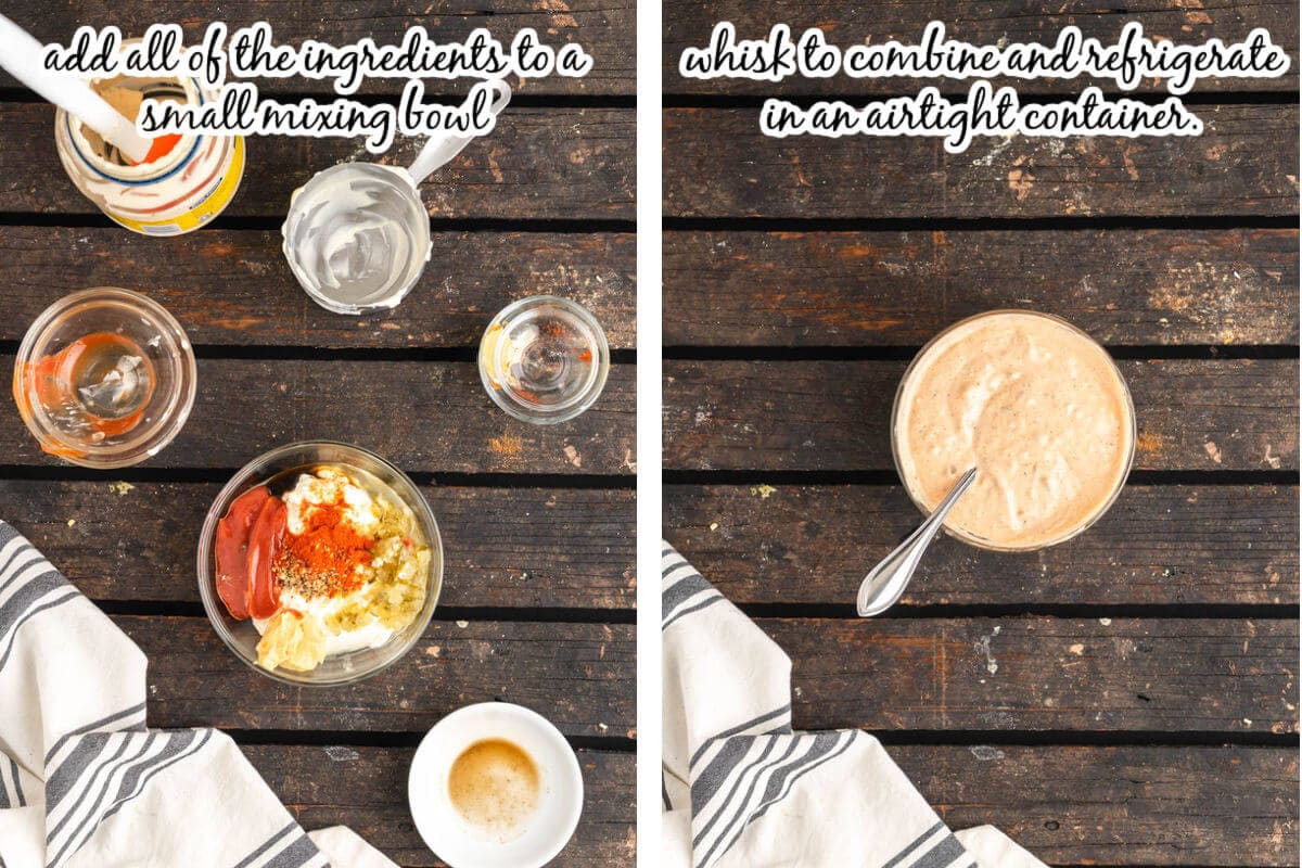 Step-by-step instructions to make the classic burger sauce.