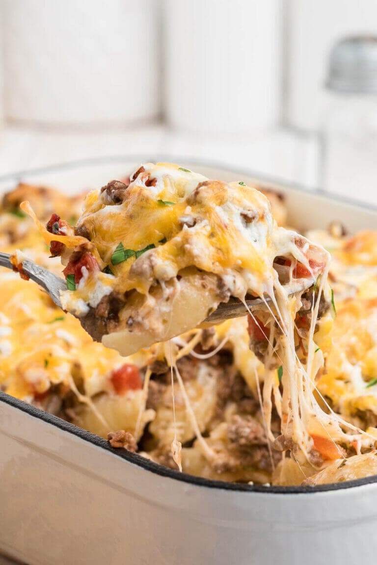 Easy to Make Loaded Cheesy Hamburger Casserole Recipe Bowl Me Over