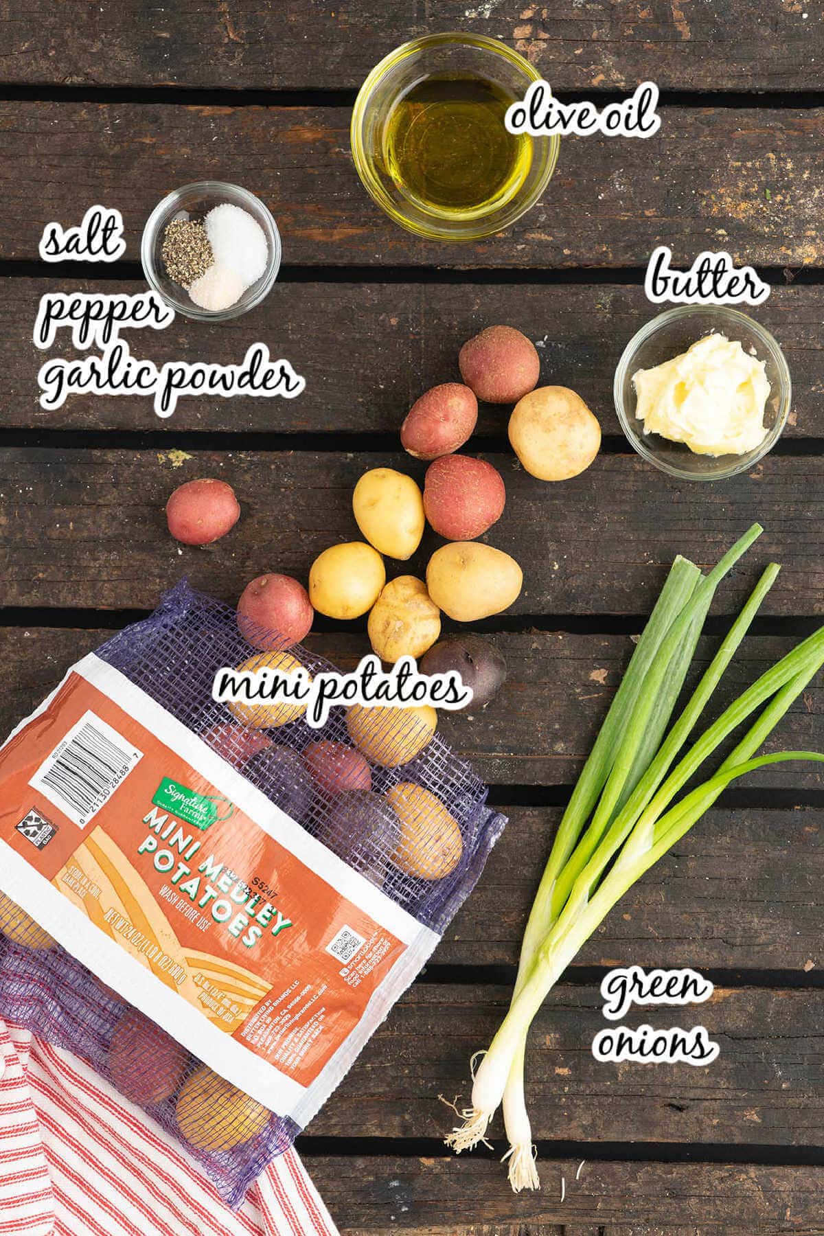 Ingredients to make recipe, with print overlay.