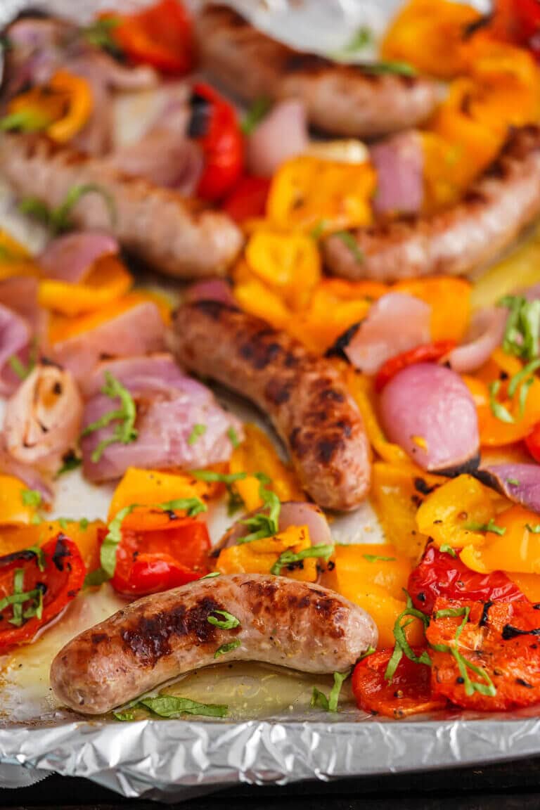 Old Fashioned Italian Sausage and Peppers in the Oven - Bowl Me Over