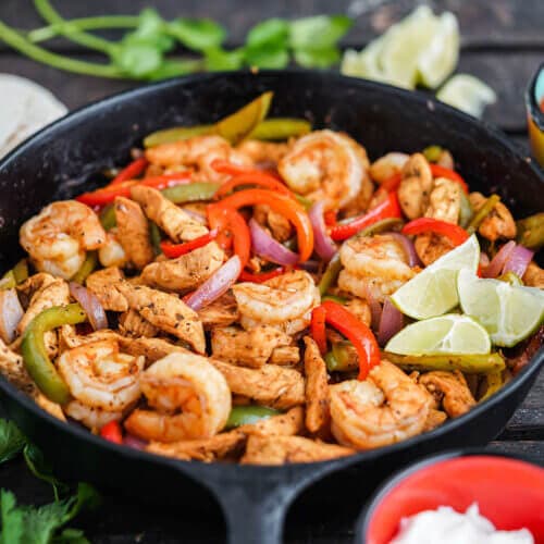 Shrimp and Chicken Fajitas Bowl Me Over
