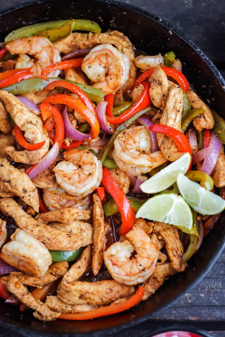 Shrimp and Chicken Fajitas - Bowl Me Over