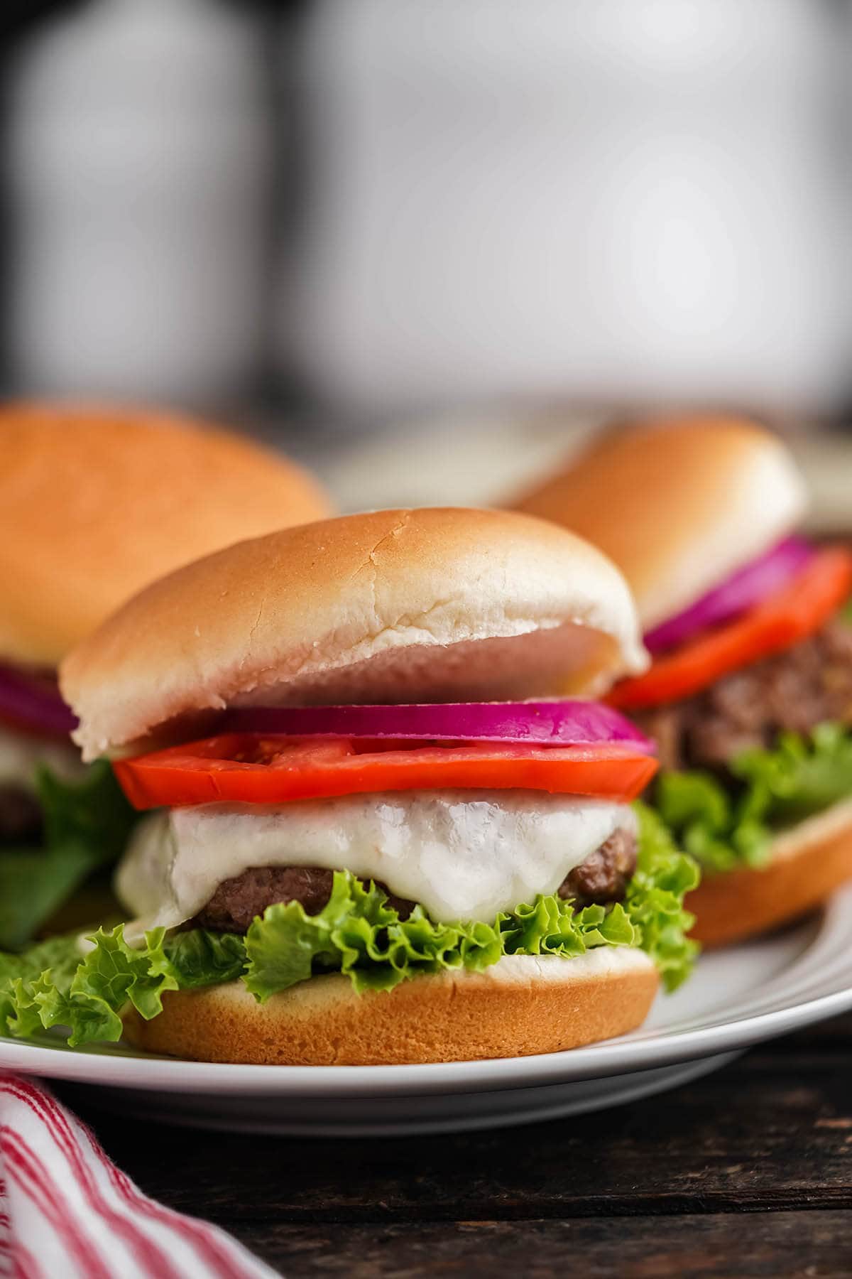 Lipton Onion Soup Baked Burgers on platter.