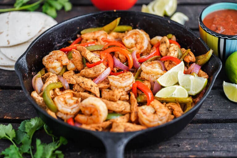 Shrimp and Chicken Fajitas - Bowl Me Over