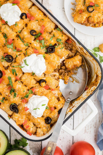 Mexican Tater Tot Casserole - Bowl Me Over