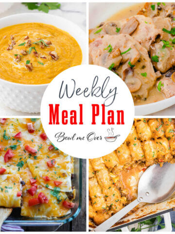 Collage of photos for Weekly Meal Plan 43, with print overlay.