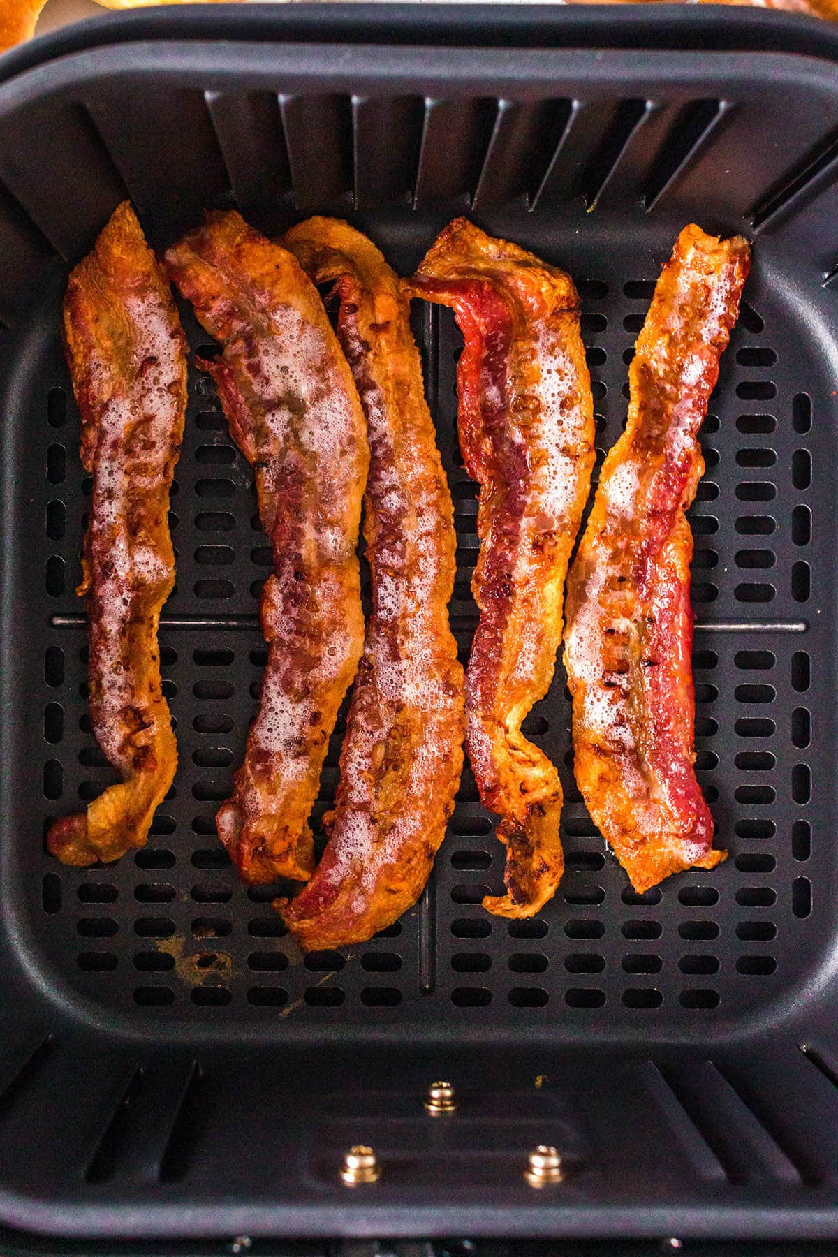 Crispy bacon in air fryer.