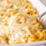 Pasta Casserole in baking dish.