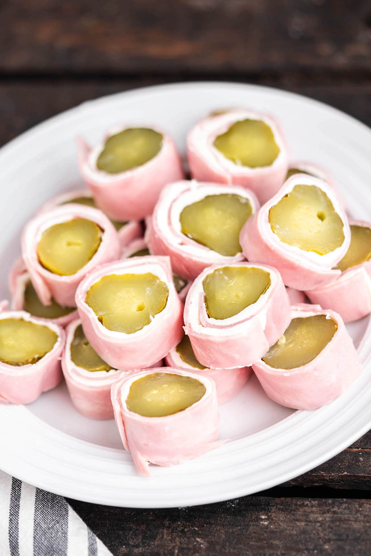 Ham and Pickle Rollups on platter.