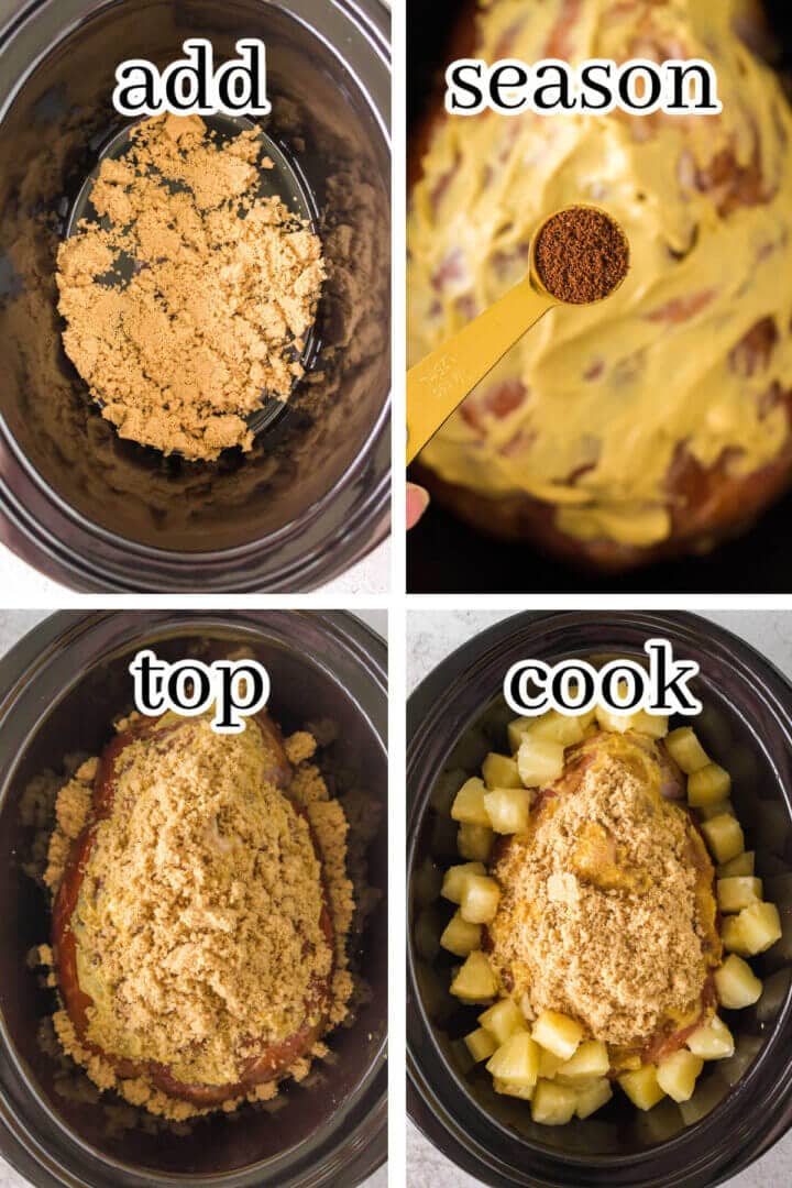 Slow Cooker Ham with Pineapple - Bowl Me Over