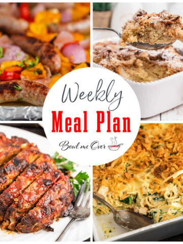 Collage of photos for weekly meal plan 52, with print overlay.