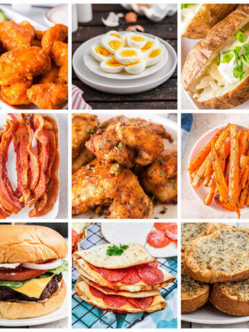 Collage of air fryer recipes.