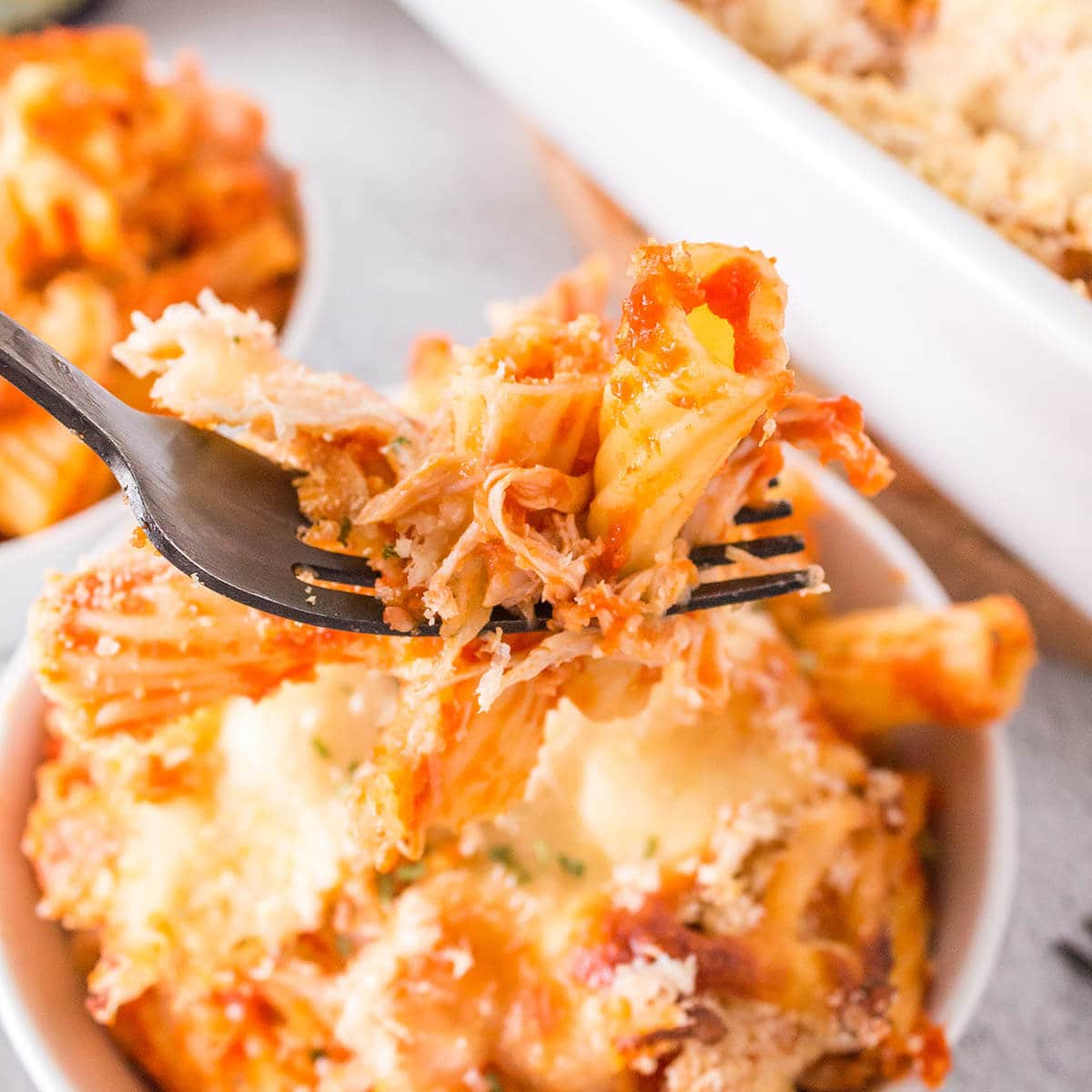 Chicken Parmesan Casserole with Rotisserie Chicken - Bowl Me Over