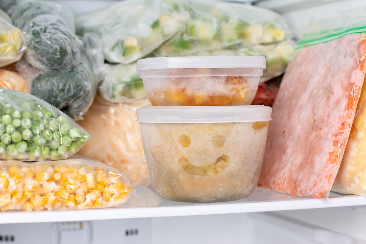 Food in freezer.