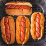 Hotdogs in air fryer.