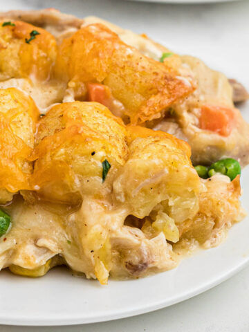 Tater Tot Casserole on plate.