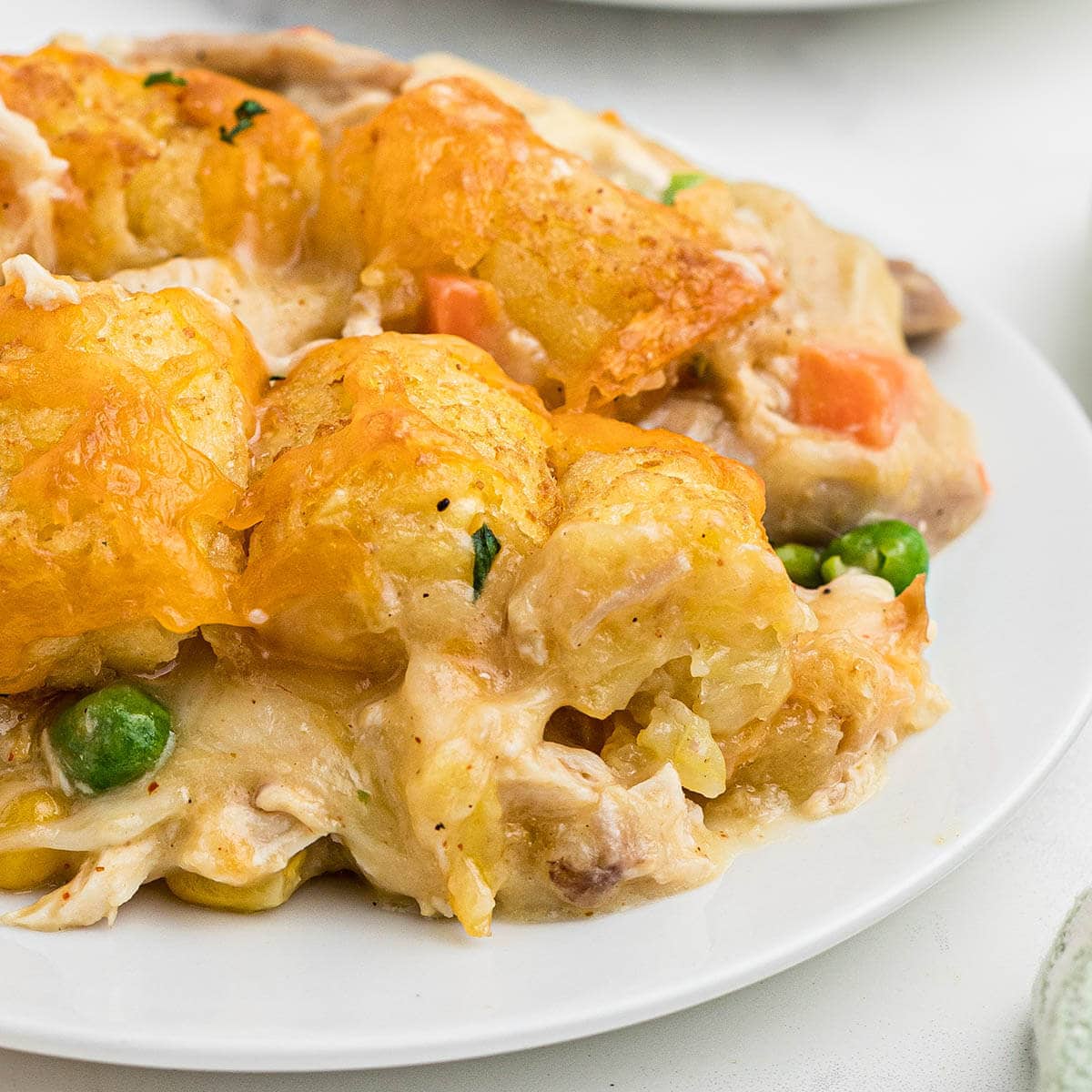 Tater Tot Casserole on plate.