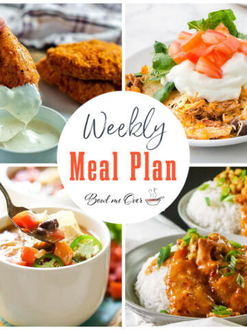 Photos of food for weekly meal plan 7, with print overlay.