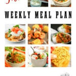 Photos for weekly meal plan 7, with print overlay for Pinterest.