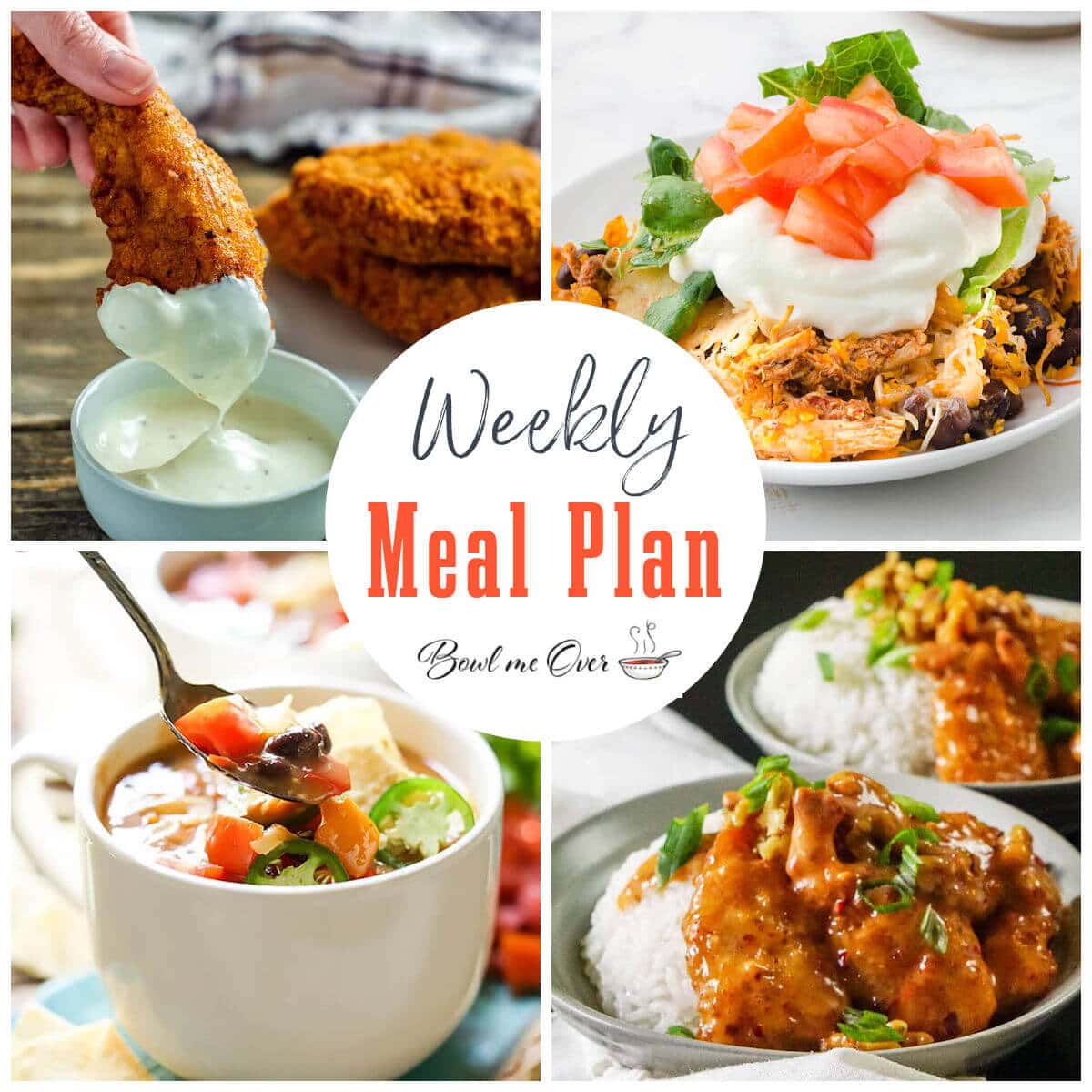 Photos of food for weekly meal plan 7, with print overlay.