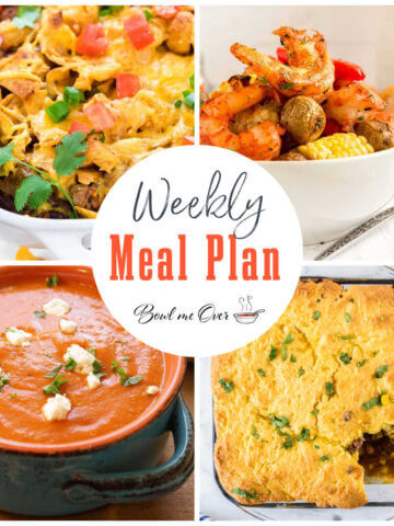 Collage of photos for Weekly Meal Plan 9, with print overlay.