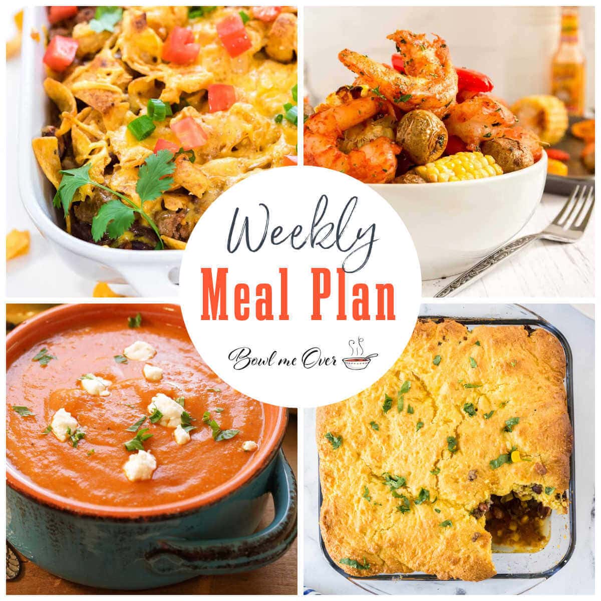 Collage of photos for Weekly Meal Plan 9, with print overlay.