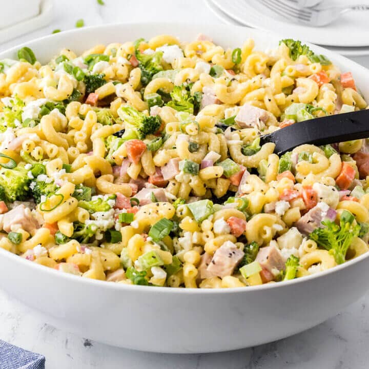 Southern Style Ham Pasta Salad - Bowl Me Over